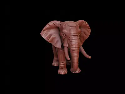 Elephant Animal Sculpture 3D print model