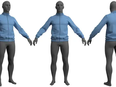 Male Sport Jacket - Marvelous Designer 3D model