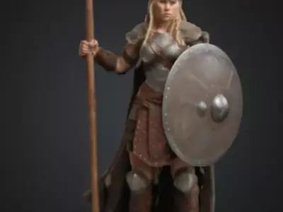 Viking Women Warrior 3D print model