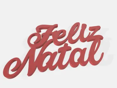 Feliz Natal - 3D Printable text In Portuguese - 3D model 3D print model