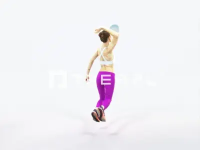 Beauty 17H Jumping Smashing Jumping Sports Woman Low-poly 3D model