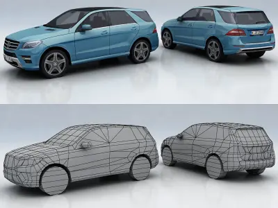 Mercedes ML Low-poly 3D model