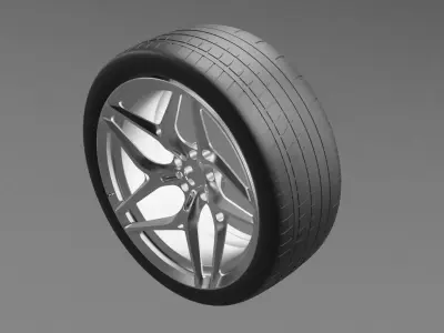 High Quality 3D Car Tire and Rim Model 3D model