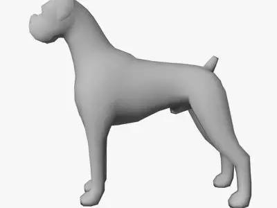 Low Poly Boxer dog Low-poly 3D model