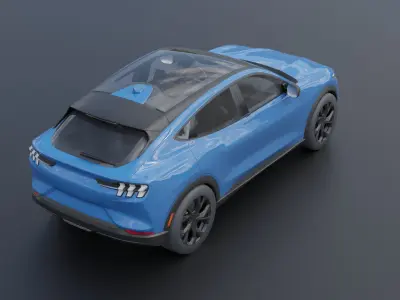 Generic E-SUV lowpoly Low-poly 3D model