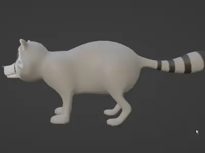Stylize Raccoon Low-poly 3D model