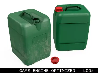 Canister Green Clean and Dirty Low-poly 3D model