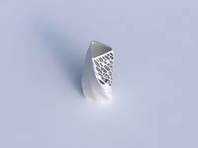 Vase twist triangle with organic lattice half solid 3D print model