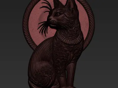 Cat Pendant A48 3D print model