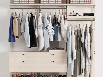 Wardrobe wall module dresses clothes 2 3D model