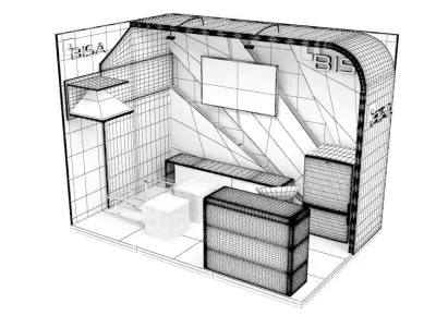 2x3 stand for product exhibition 3D model