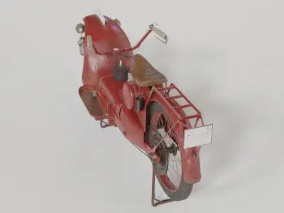 1921 Ner-a-car classic bike red PBR textured model 3D model