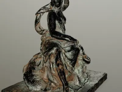 statue 6 bronze of woman holding child Low-poly 3D model