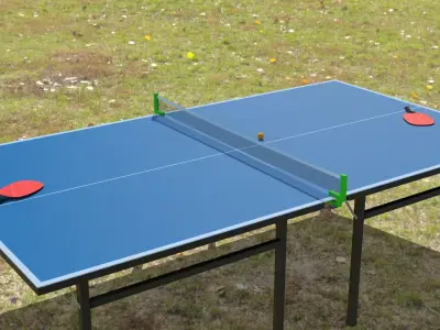 ping-pong table Low-poly 3D model