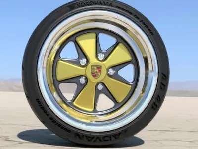 PORSCHE FUCHS RIMS 18 INCH WITH ADVAN TIRES FOR SCALE MODELS  3D print model