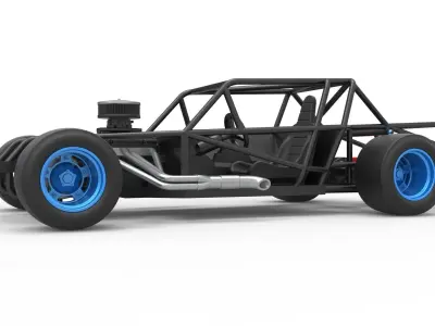 Vintage Asphalt Modified stock car Base V4 Scale 1 to 25 3D print model