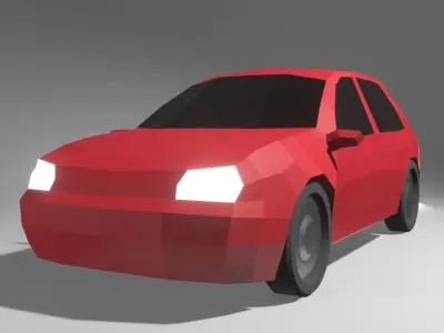 Volkswagen Golf 4  VW Car Vehicle Low Poly Game Ready Low-poly 3D model