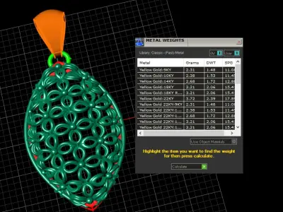 MAJESTIC GOLD PENDANT 3D PRINTABLE MODEL 3D print model