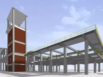 Industrial building 23ZZ23 3D model