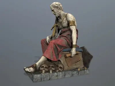 Man Statue 4 Low-poly 3D model