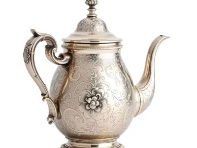 Elegant Baroque Teapot model pack Low-poly 3D model