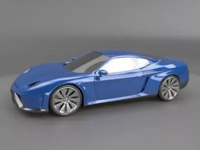 Blue concept car 3D model