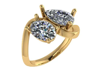 Toi Et Moi Ring 3D print model