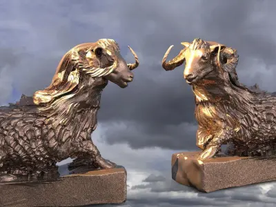 Sheep Statue mirrored 2  3D model