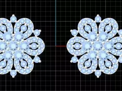 van cleef earring diamond jewellery 3D print model