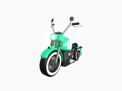 Motorcycle Cartoon A08 Aqua - Custom Vehicle Design Low-poly 3D model