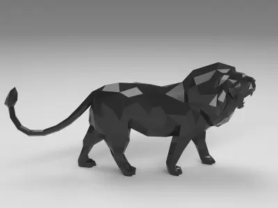 3D model Low Poly Cartoon Lion 3D print model