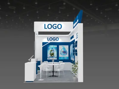 Exhibition booth 6x3m 2 open side 3D print model