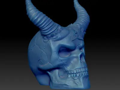 Celtic Skull III with Horns III - STL 3D Print Model 3D print model