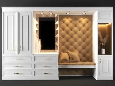 set507 closet with bench 3D model