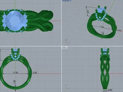gold ring code 7 3D print model