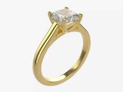 Gold Diamond Ring Jewelry 04 3D model