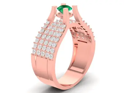 Luxury Pave Wide Band Diamond Ring for Women  3520 3D print model