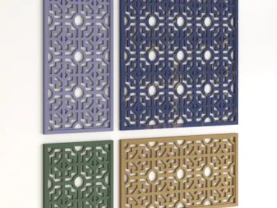 Arabic Islamic pattern wood decorative plaster 3D model shop