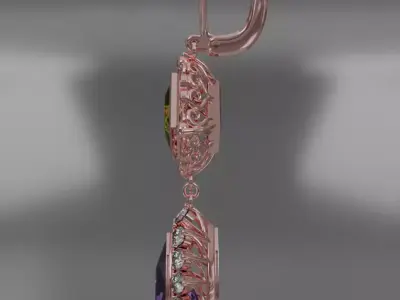 Rose Gold Aurelis earrings 3D model jewelry 3D model