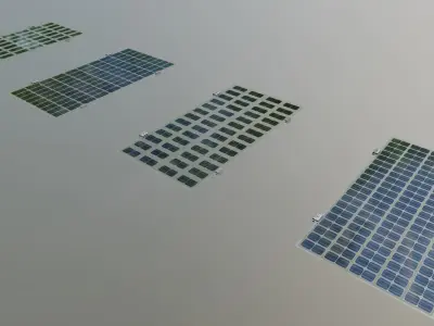 Bifacial Solar Glass Panel 1950x990x10mm 3D model