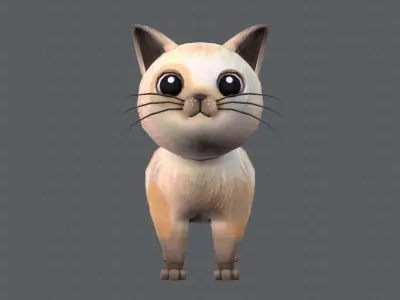 Cat Cartoon V01 Low-poly 3D model