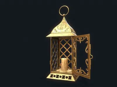 Medieval Lamp Low-poly 3D model