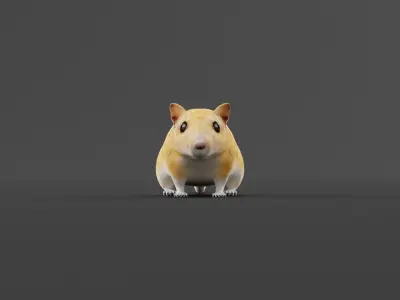 Mongolian Gerbil Rat Rodent Low-poly 3D model