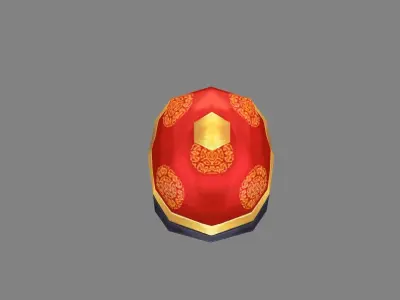 Cartoon chinese boy new year hat Low-poly 3D model