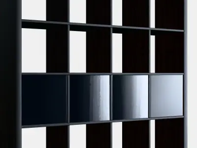 KALLAX Shelving unit with 4 inserts 21 Low-poly 3D model