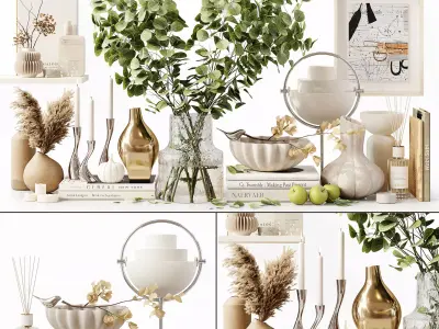 Decorative Set 212 Low-poly 3D model