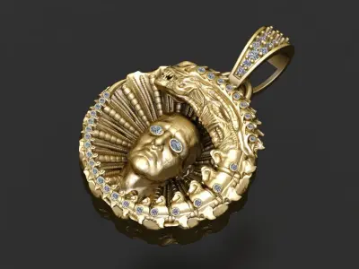  luxury face pendant 3D print model