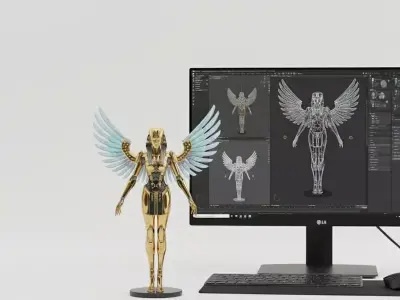 Sci-Fi Mecha-Isis - Holographic Egyptian Sorceress Prop Low-poly 3D model