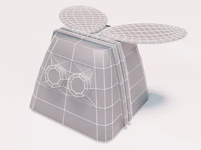 Handcrafted fun childrens eggbox characters Low-poly 3D model