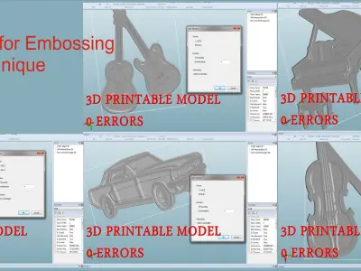 Five Models for Embossing Hot Foil Technique for CNC 3D Router 3D print model